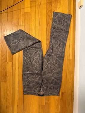J Brand Snake Print Skinny Jeans - Gray/Brown